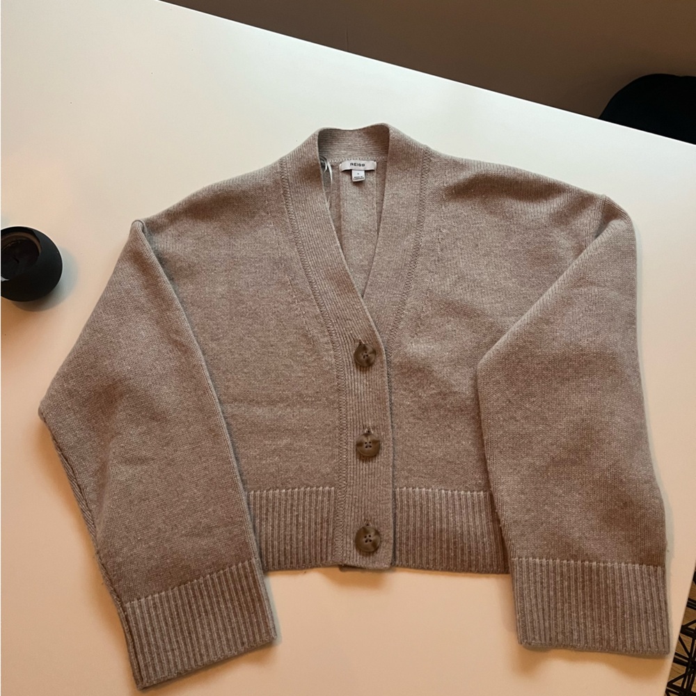 Reiss Beige Cardigan Sweater